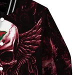 minnesota wild skull bite red black varsity jacket best selling