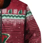 minnesota wild snowy pines red bomber jacket best selling