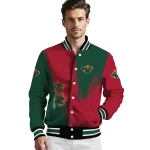 minnesota wild urban mark red varsity jacket best selling
