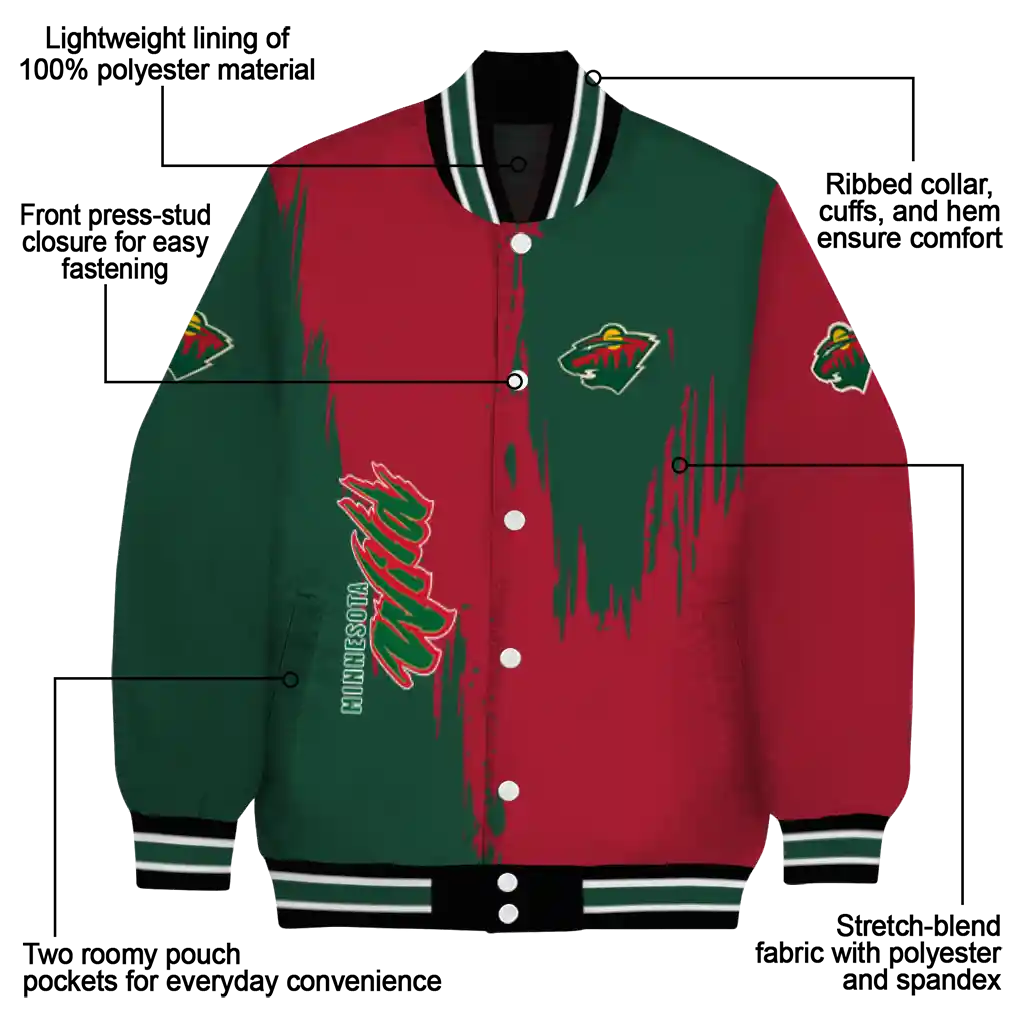 minnesota wild urban mark red varsity jacket new arrival minnesota wild urban mark red varsity jacket new arrival