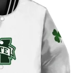 mississippi state bulldogs clovers pattern white green varsity jacket best selling