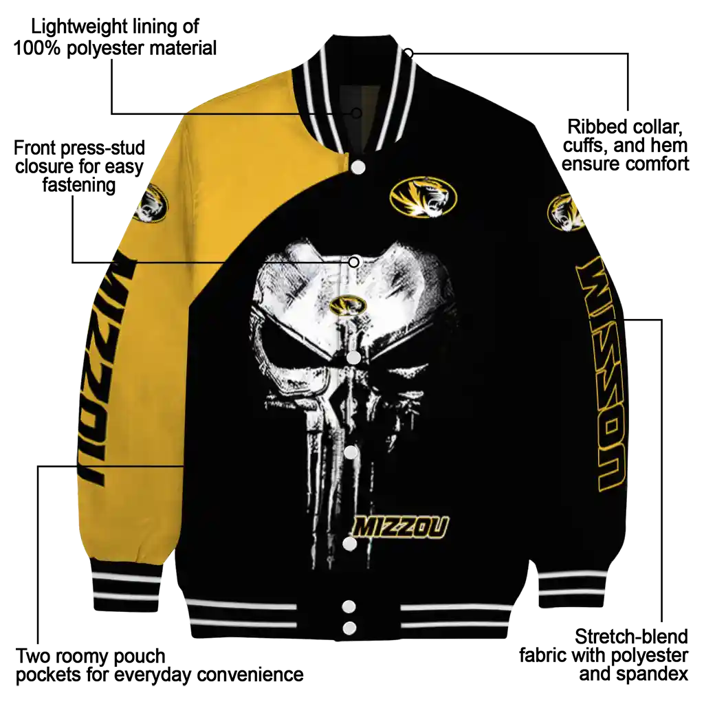 missouri tigers edgy mask black varsity jacket new arrival missouri tigers edgy mask black varsity jacket new arrival