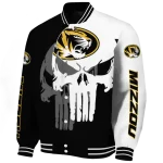missouri tigers skull outline black white varsity jacket best selling
