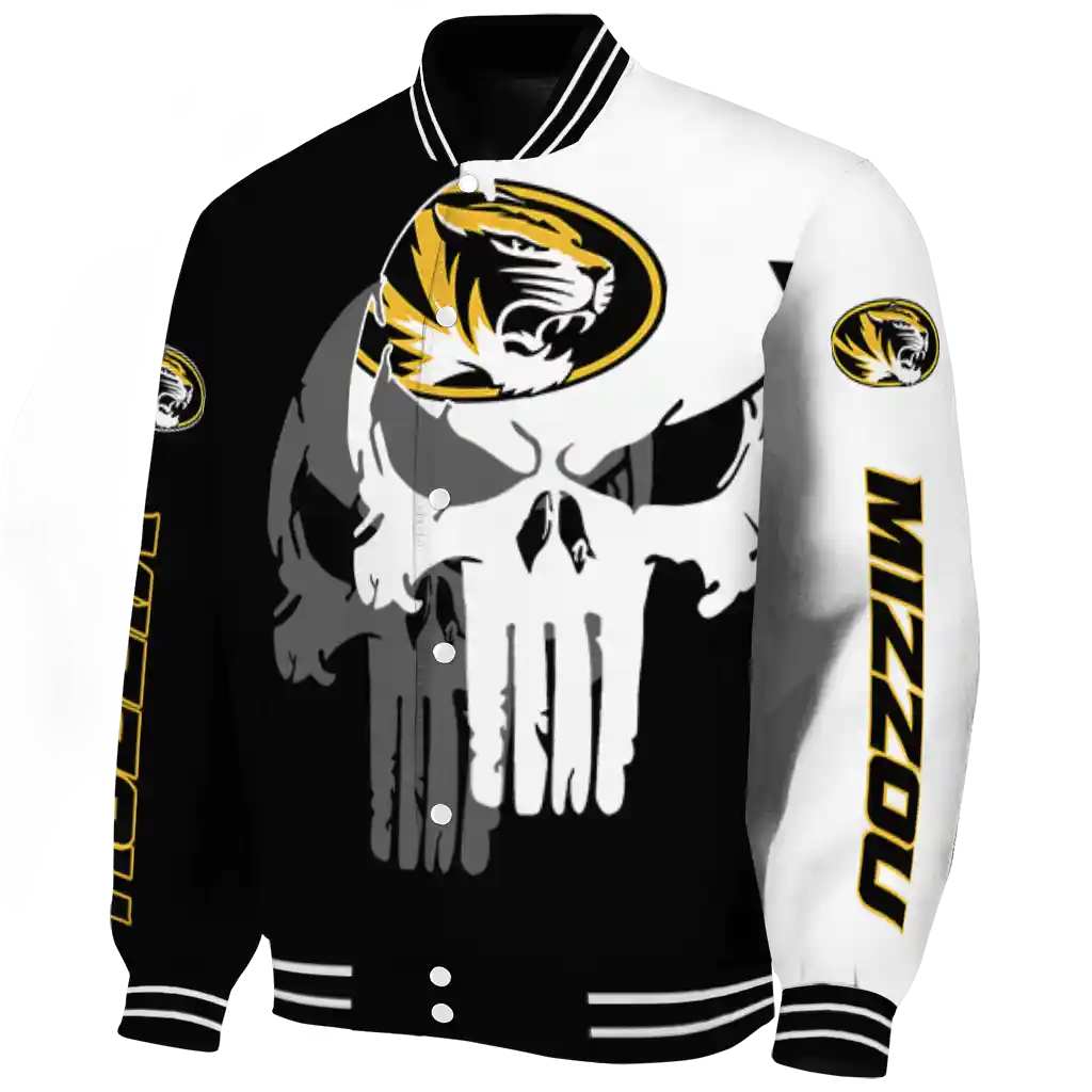 missouri tigers skull outline black white varsity jacket best selling missouri tigers skull outline black white varsity jacket best selling
