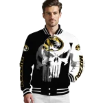 missouri tigers skull outline black white varsity jacket best selling