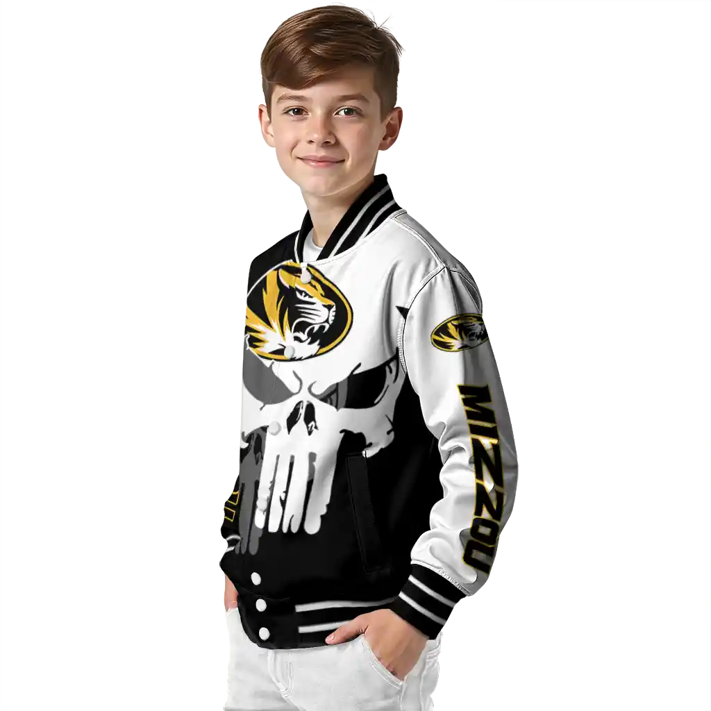 missouri tigers skull outline black white varsity jacket trendy missouri tigers skull outline black white varsity jacket trendy