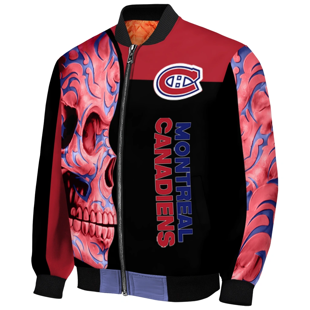 montreal canadiens fire skull red black bomber jacket fashion forward montreal canadiens fire skull red black bomber jacket fashion forward