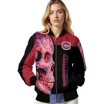 montreal canadiens fire skull red black bomber jacket best selling