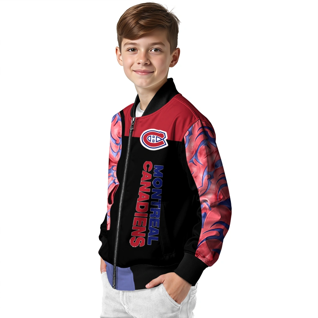 montreal canadiens fire skull red black bomber jacket trendy montreal canadiens fire skull red black bomber jacket trendy