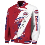 montreal canadiens ripped bolt red white varsity jacket best selling