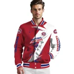 montreal canadiens ripped bolt red white varsity jacket best selling