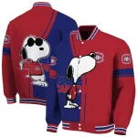 montreal canadiens snoopy attitude red varsity jacket best selling
