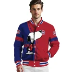 montreal canadiens snoopy attitude red varsity jacket best selling