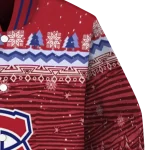 montreal canadiens snowy pines red varsity jacket best selling