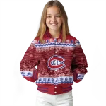 montreal canadiens snowy pines red varsity jacket best selling
