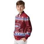 montreal canadiens snowy pines red varsity jacket best selling