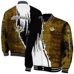 nashville predators distressed slash gold black varsity jacket best selling