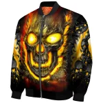 nashville predators inferno skull gold black bomber jacket best selling