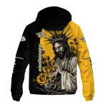 nashville predators jesus roses gold black windbreaker jacket best selling