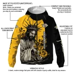 nashville predators jesus roses gold black windbreaker jacket best selling