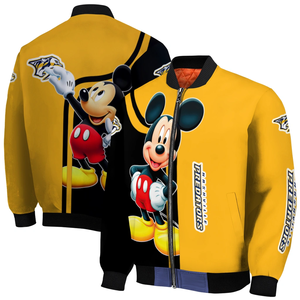 nashville predators mickey mouse gold bomber jacket best selling nashville predators mickey mouse gold bomber jacket best selling