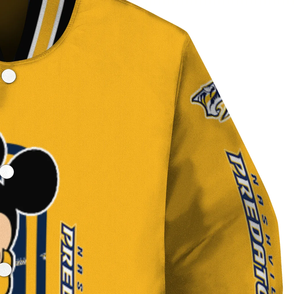 nashville predators minnie mouse gold varsity jacket premium grade nashville predators minnie mouse gold varsity jacket premium grade