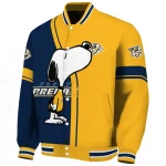 nashville predators snoopy attitude gold varsity jacket best selling