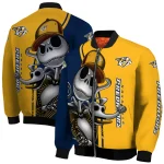 nashville predators spooky grin gold bomber jacket best selling