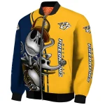 nashville predators spooky grin gold bomber jacket best selling