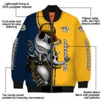 nashville predators spooky grin gold bomber jacket best selling