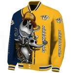 nashville predators spooky grin gold varsity jacket best selling