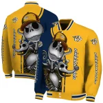 nashville predators spooky grin gold varsity jacket best selling