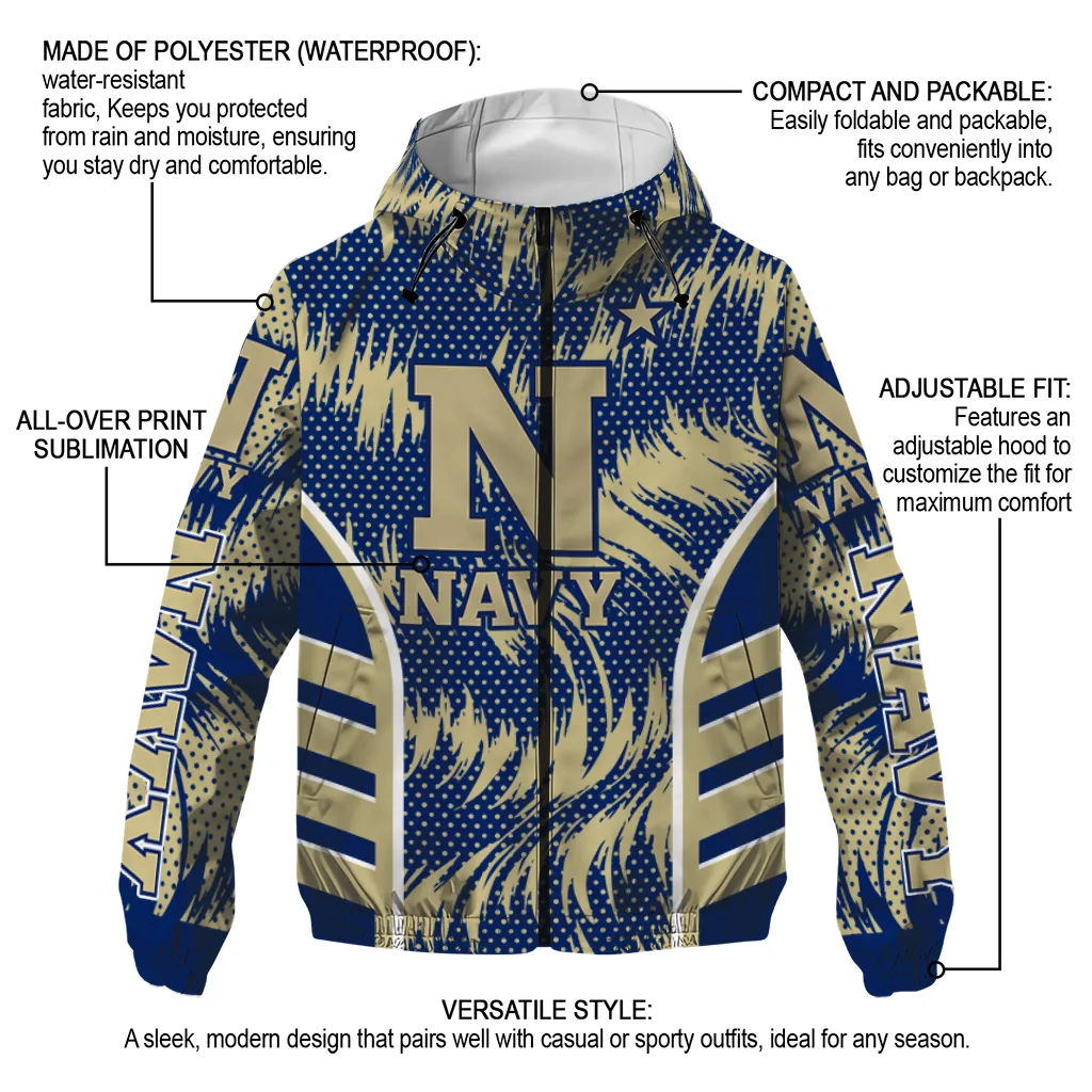 navy midshipmen dynamic heat wave blue windbreaker jacket new arrival navy midshipmen dynamic heat wave blue windbreaker jacket new arrival