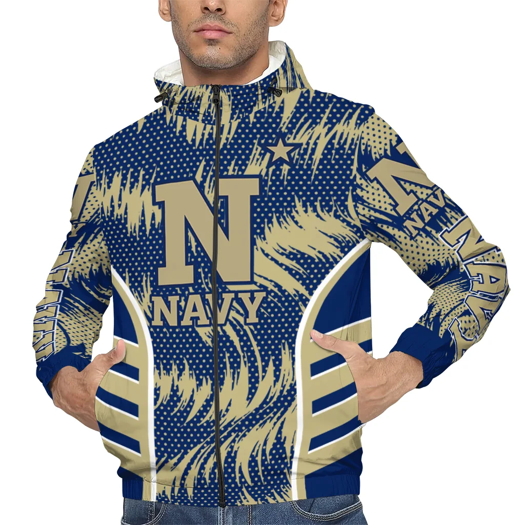 navy midshipmen dynamic heat wave blue windbreaker jacket top rated navy midshipmen dynamic heat wave blue windbreaker jacket top rated
