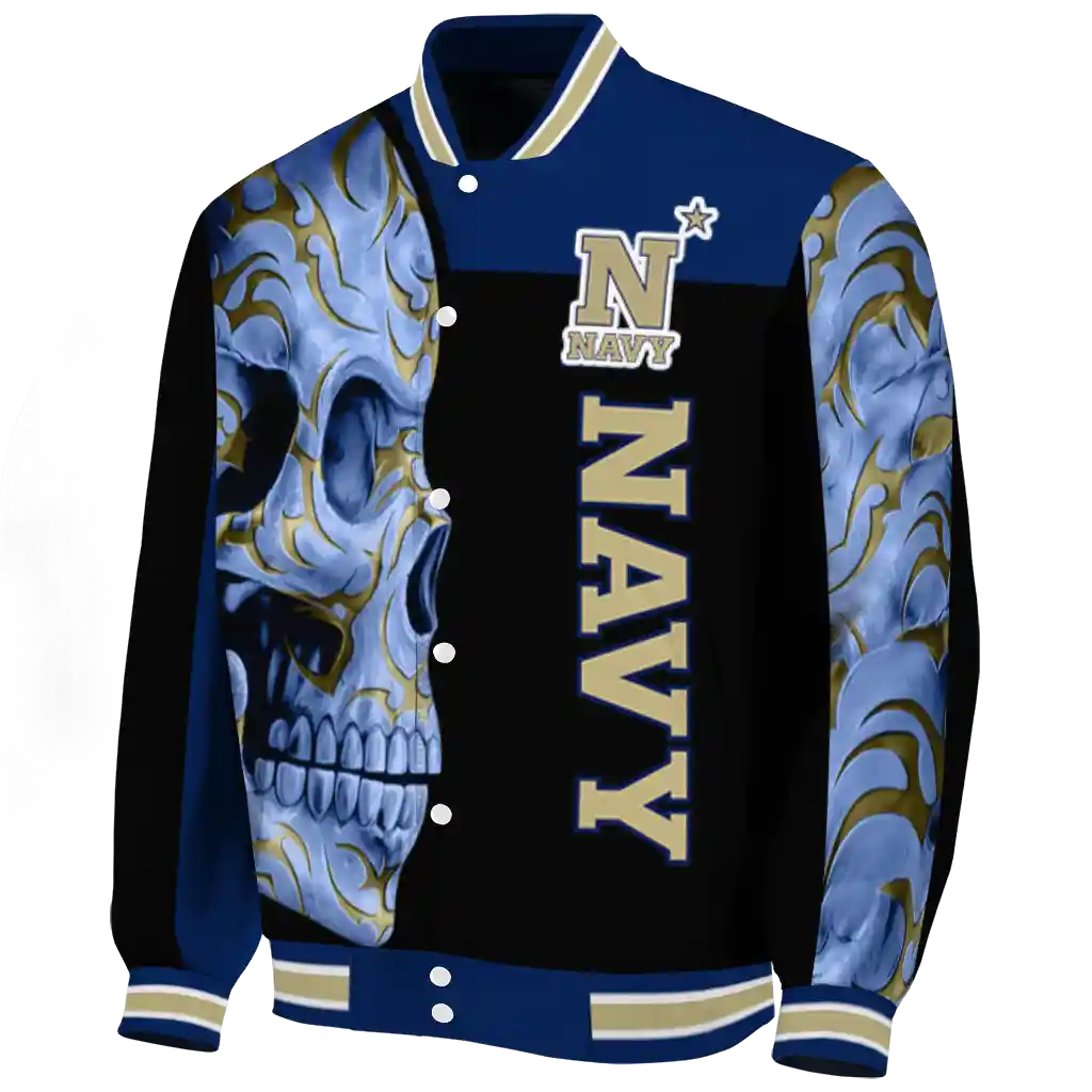 navy midshipmen fire skull blue black varsity jacket best selling navy midshipmen fire skull blue black varsity jacket best selling