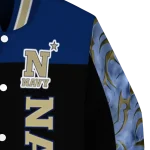 navy midshipmen fire skull blue black varsity jacket best selling