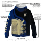 navy midshipmen grid streak blue black windbreaker jacket best selling