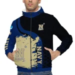 navy midshipmen grid streak blue black windbreaker jacket best selling