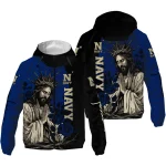 navy midshipmen jesus roses blue black windbreaker jacket best selling