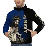 navy midshipmen jesus roses blue black windbreaker jacket best selling