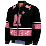 navy midshipmen pink ribbon black pink bomber jacket best selling