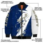 navy midshipmen ripped bolt blue white bomber jacket best selling