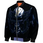 navy midshipmen skull bite blue black bomber jacket best selling