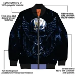navy midshipmen skull bite blue black bomber jacket best selling