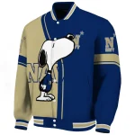 navy midshipmen snoopy attitude blue varsity jacket best selling