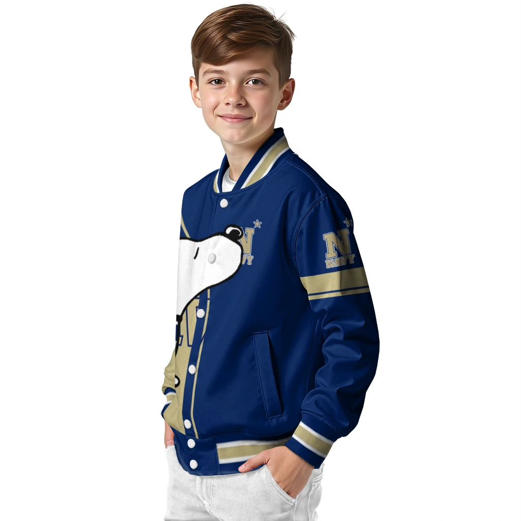 navy midshipmen snoopy attitude blue varsity jacket trendy navy midshipmen snoopy attitude blue varsity jacket trendy