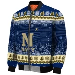 navy midshipmen snowy pines blue bomber jacket best selling