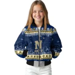 navy midshipmen snowy pines blue bomber jacket best selling