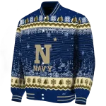 navy midshipmen snowy pines blue varsity jacket best selling