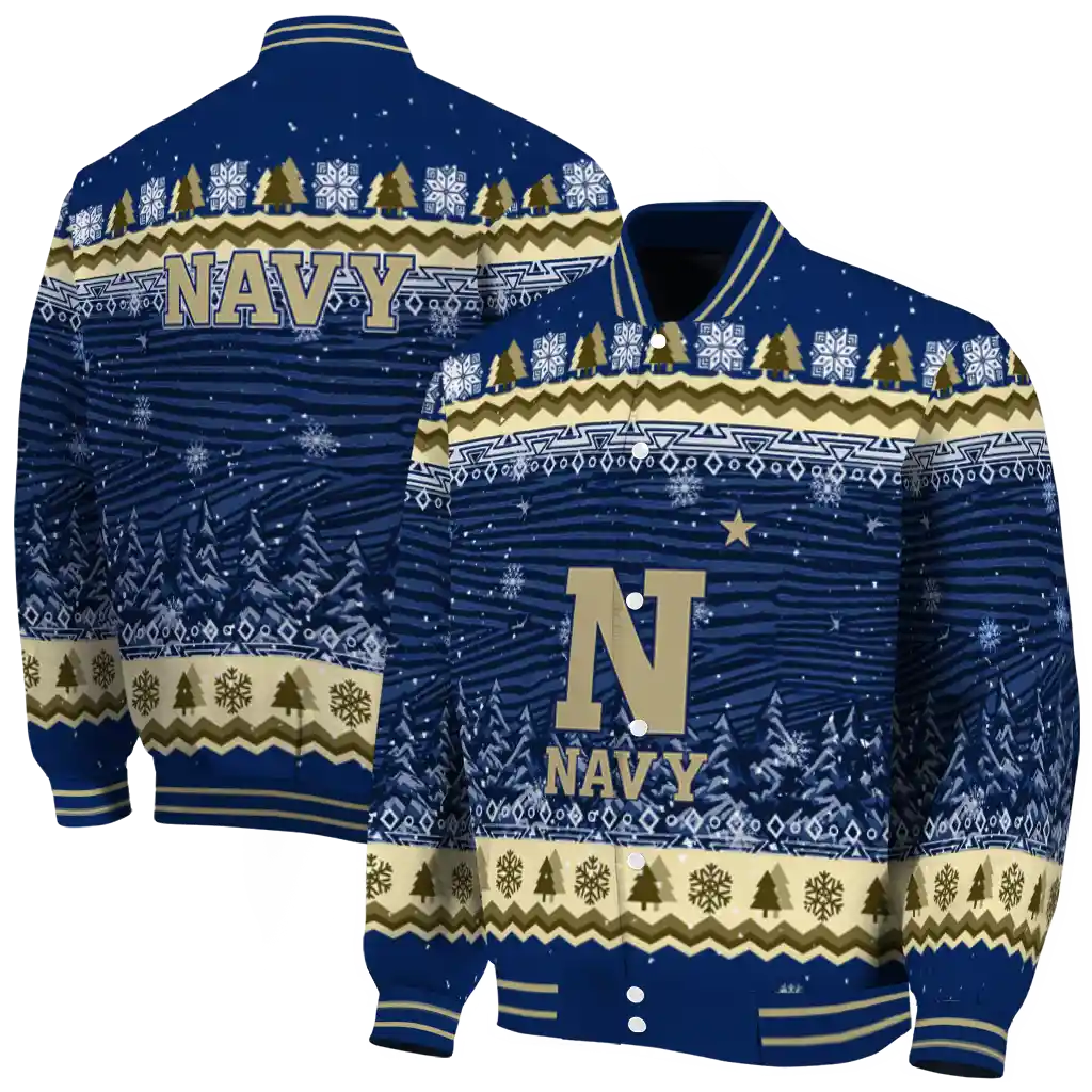 navy midshipmen snowy pines blue varsity jacket fashion forward navy midshipmen snowy pines blue varsity jacket fashion forward